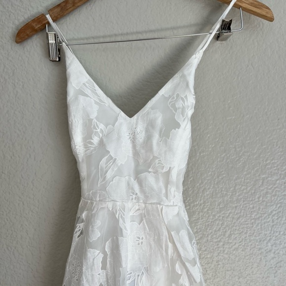 Feeling Like Forever White Jacquard Organza Lace-Up Midi Dress - Picture 9 of 9